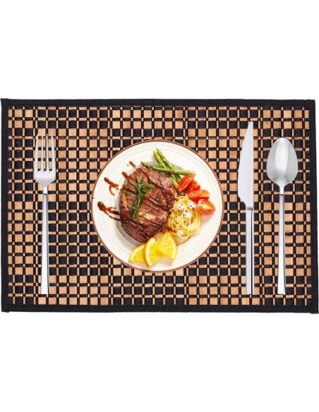 Juego de 4 Manteles de Bambú RUTECK 43.5x30 cm Lavables