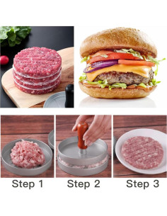 Juego de Moldes para Hamburguesas Iosjeude + 100 Papeles 2