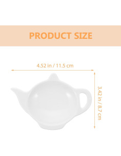 Bandeja de Cerámica Hemoton 11.5 cm para Bolsitas de Té 2