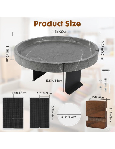 Bandeja de Sofá Ajustable Xiyilike de Madera Antideslizante