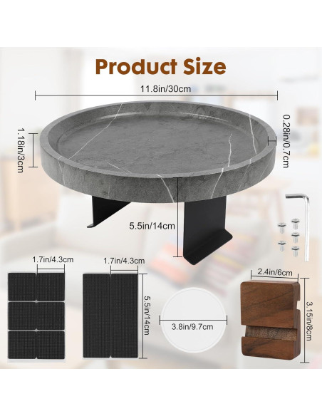 Bandeja de Sofá Ajustable Xiyilike de Madera Antideslizante