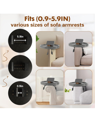 Bandeja de Sofá Ajustable Xiyilike de Madera Antideslizante