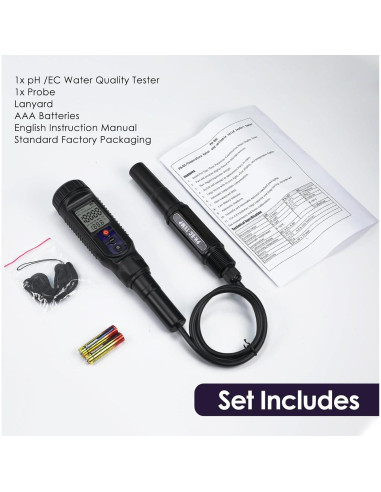 Medidor de pH Digital 3-en-1 Landtek para Alimentos y Suelo