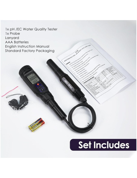 Medidor de pH Digital 3-en-1 Landtek para Alimentos y Suelo