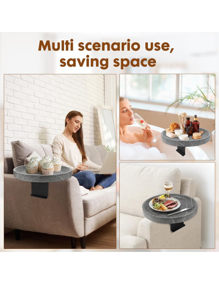 Bandeja de Sofá Ajustable Xiyilike de Madera Antideslizante