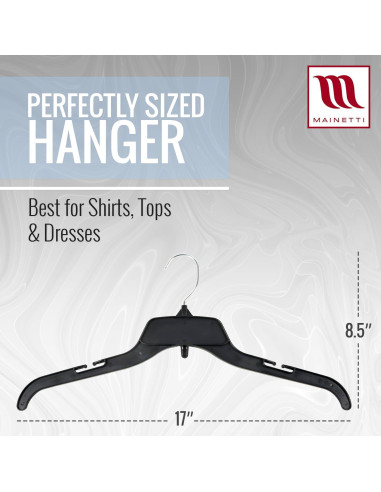 Perchas de Plástico Recicladas Mainetti 484 - 100 Unidades con Gancho Giratorio