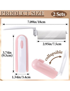 Rodillo de Pelusa Portátil Joez Maravilloso 2 Pcs Rosa 2