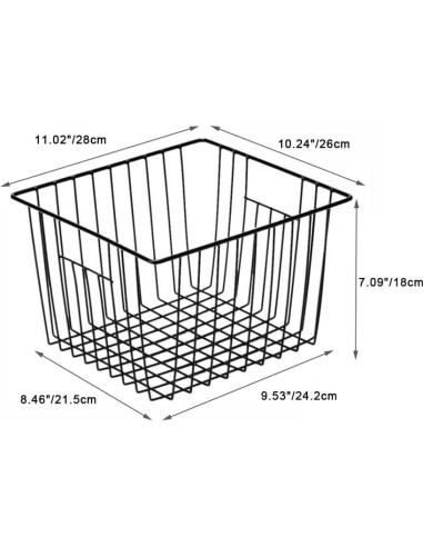 Cestas de Almacenamiento SANNO 2 Unidades Metal Negro 27.94x25.4x17.78cm