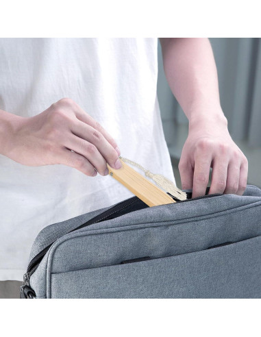 Conjunto de 2 Abanicos de Seda YOLCAR Negro y Blanco 38x21cm