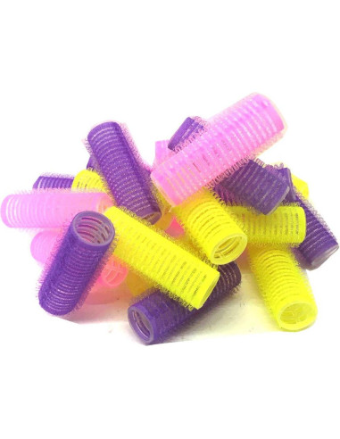 Juego de 24 Rulos de Pelo Pequeños Autoadhesivos Pro Salon 20mm