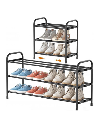 Estante para Zapatos INSMART Expandible 3 Niveles Metal Blanco