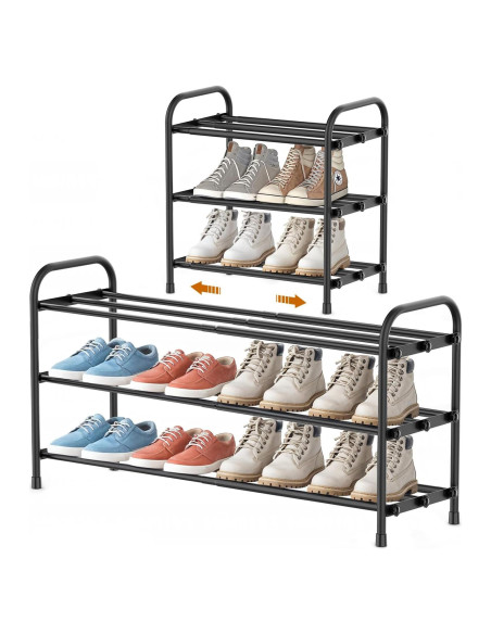 Estante para Zapatos INSMART Expandible 3 Niveles Metal Blanco