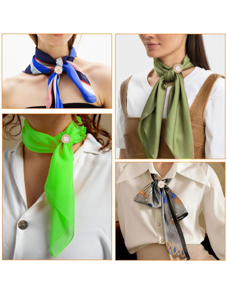 3 Clips de Bufanda Dorados QFGasre - Anillos de Estilo Floral