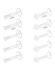 Pendientes Transparentes Mayhoop 10 Piezas 6mm 8mm 10mm 12mm 2