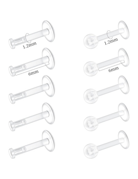 Pendientes Transparentes Mayhoop 10 Piezas 6mm 8mm 10mm 12mm