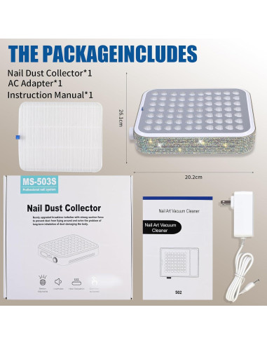 Aspirador de Uñas Recargable Aruiefxe con Filtro Reutilizable