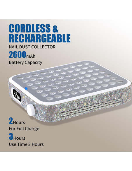 Aspirador de Uñas Recargable Aruiefxe con Filtro Reutilizable