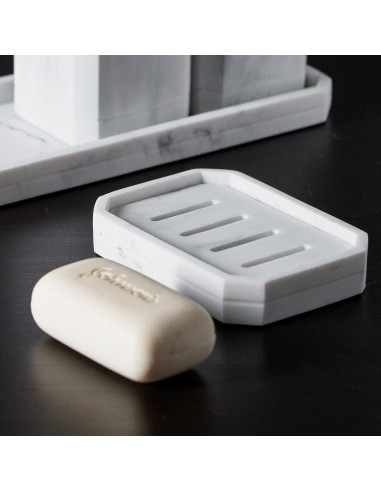 Plato de Jabón Drenable GalDal Textura Mármol 12.7x9 cm