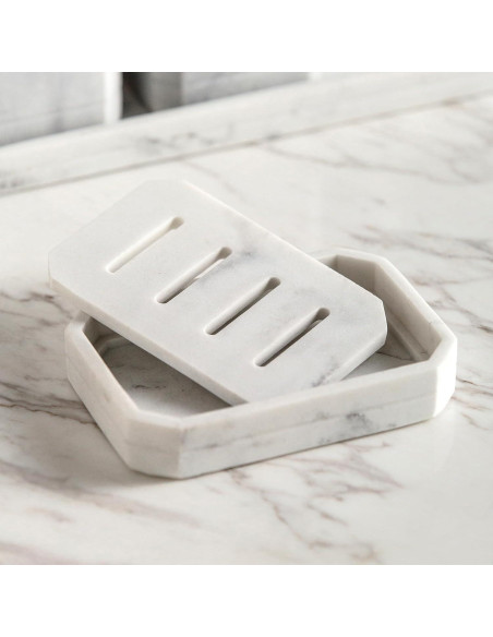 Plato de Jabón Drenable GalDal Textura Mármol 12.7x9 cm