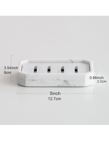 Plato de Jabón Drenable GalDal Textura Mármol 12.7x9 cm