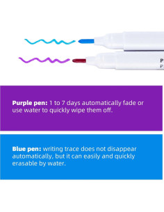 12 Bolígrafos de Tinta Desaparecedora Sunioine - Azul y Púrpura 2