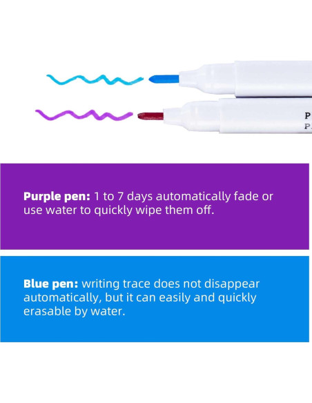 12 Bolígrafos de Tinta Desaparecedora Sunioine - Azul y Púrpura