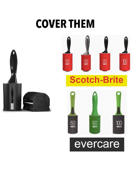 Cubierta de Rodillo de Pelusa Metkix Gato Negro 2.7"