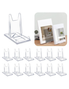 Paquete de 12 Soportes de Exhibición Ajustables Acrílico Transparente