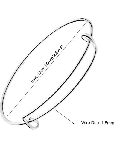 30 Pulseras Expandibles Ajustables Hicarer Plata DIY Joyería