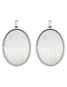 Colgante Ovalado 40x30mm Julie Wang Acero Inoxidable