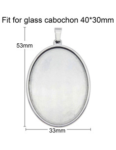 Colgante Ovalado 40x30mm Julie Wang Acero Inoxidable 2