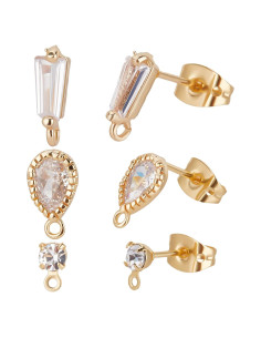 Beebeecraft 30 Piezas Pendientes Stud Chapados en Oro 18K