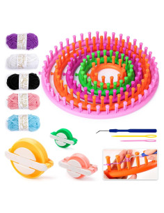 Juego de Telar de Tejer 16PCS LOVEINUSA con Pompones y Hilo