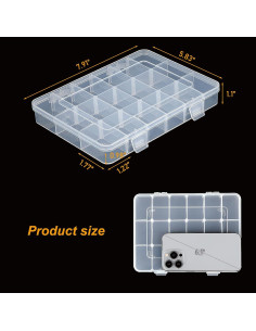 Caja organizadora de plástico CGCG 18 compartimentos ajustables 2