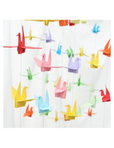 Guirnaldas de Grullas de Papel Whaline 5 Cuerdas 1.4m Arcoíris