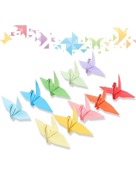 Guirnaldas de Grullas de Papel Whaline 5 Cuerdas 1.4m Arcoíris