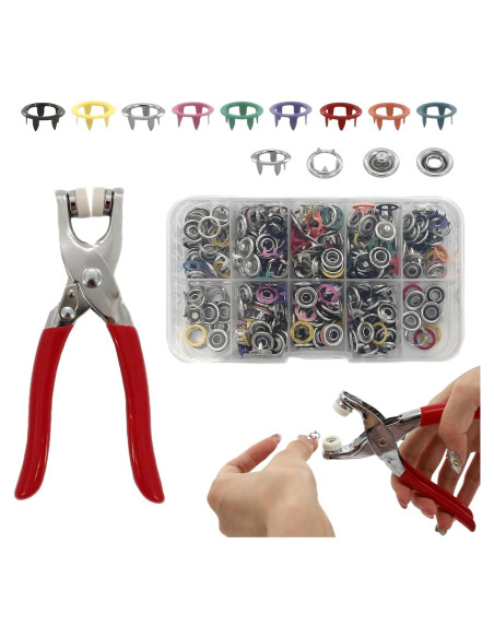 Kit de 150 Broches de Metal Mzario 9.5mm con Herramienta