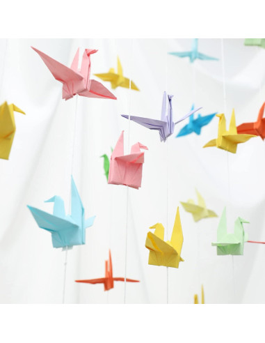 Guirnaldas de Grullas de Papel Whaline 5 Cuerdas 1.4m Arcoíris