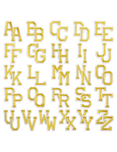 52 Piezas Letras Termoadhesivas Bordadas WILLBOND Dorado