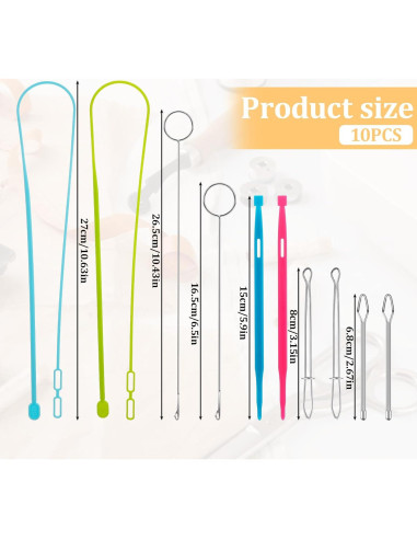 Juego de Enhebradores de Cuerda Psyqtsuary 10 Pcs Colorido