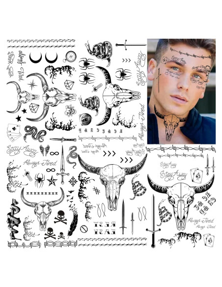 Set de 5 Tatuajes Temporales Halloween GOROMON para Adultos