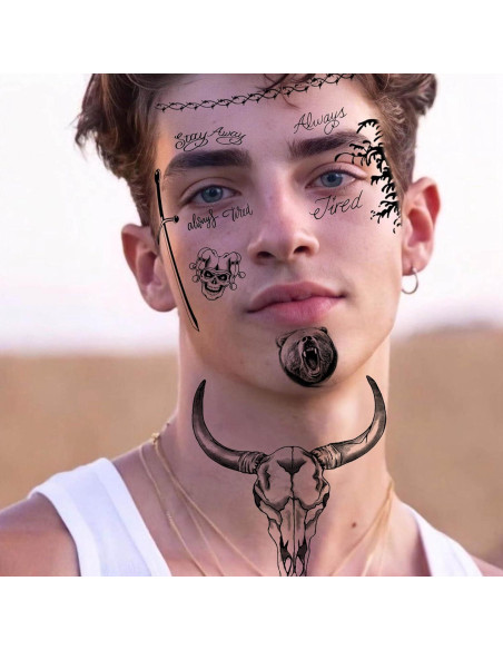 Set de 5 Tatuajes Temporales Halloween GOROMON para Adultos