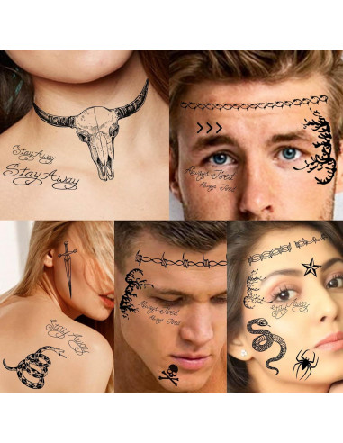 Set de 5 Tatuajes Temporales Halloween GOROMON para Adultos