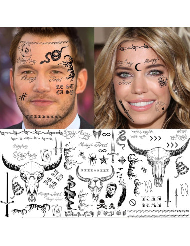 Set de 5 Tatuajes Temporales Halloween GOROMON para Adultos