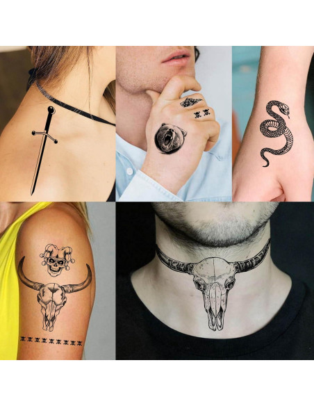 Set de 5 Tatuajes Temporales Halloween GOROMON para Adultos