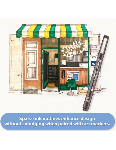 Juego de Plumas Artísticas Bianyo Sepia - 5 Puntas Finas