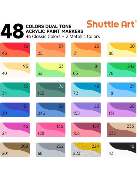Marcadores de Pintura Acrílica Doble Tono Shuttle Art 24 Pack
