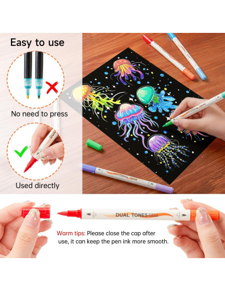 Marcadores de Pintura Acrílica Doble Tono Shuttle Art 24 Pack