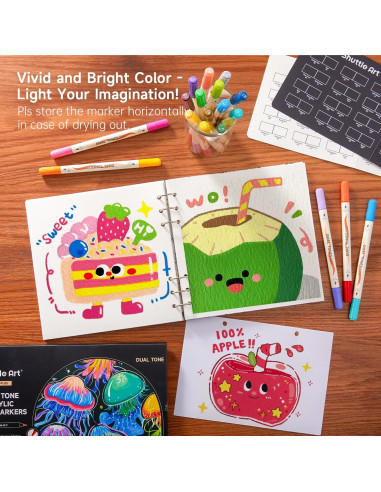 Marcadores de Pintura Acrílica Doble Tono Shuttle Art 24 Pack