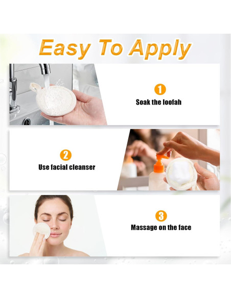 Set de 6 Esponjas Faciales de Lufa Natural 8cm HJZHII